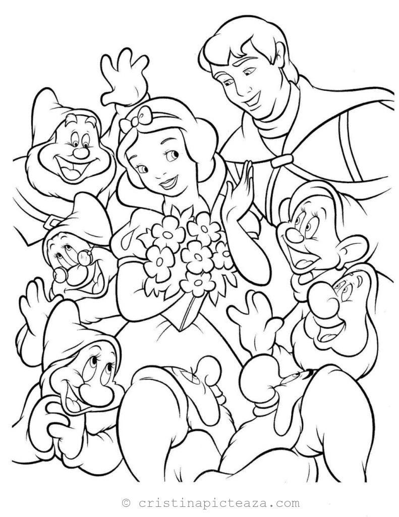 Snow white coloring pages for download