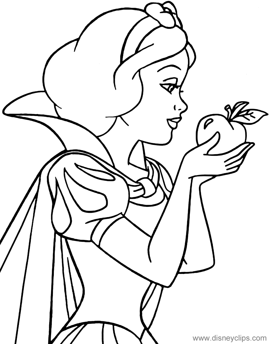 Snow white and the seven dwarfs coloring pages