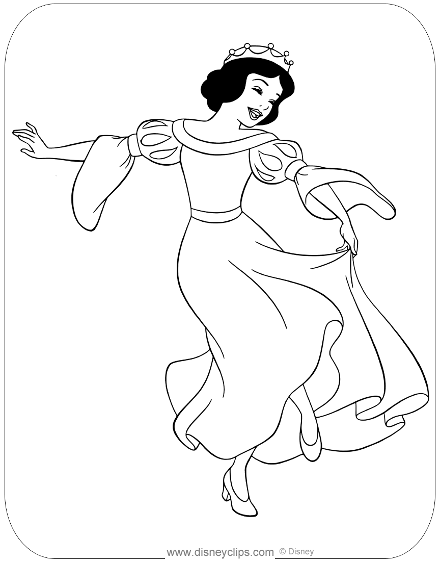 Snow white and the seven dwarfs coloring pages