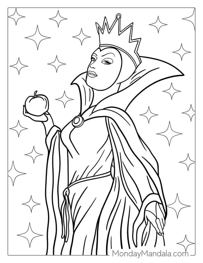 Snow white coloring pages free pdf printables