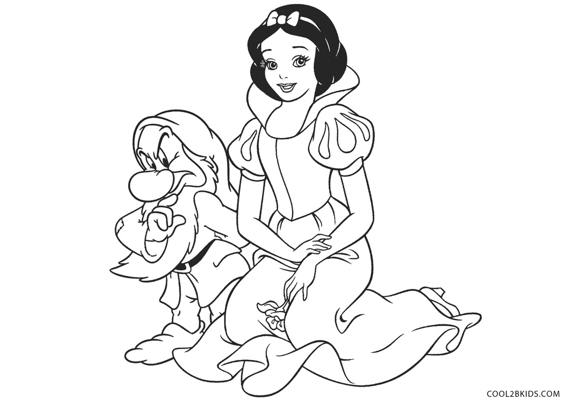 Free printable snow white coloring pages for kids