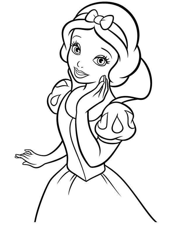 Disney beautiful princess snow white coloring page color luna