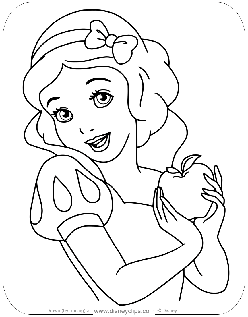 Snow white and the seven dwarfs coloring pages