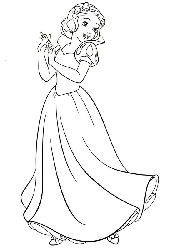 Coloring pages beautiful snow white coloring page