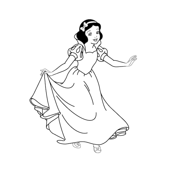 Snow white snow white and the seven dwarfs digital files svgpdfpngjpeg princess coloring pages