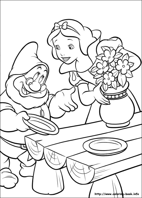 Snow white coloring picture