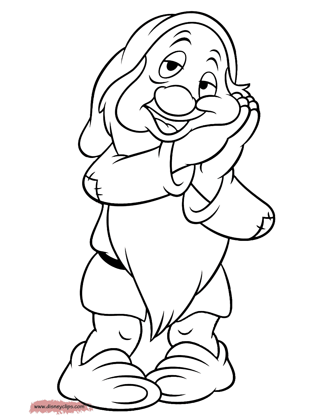 Snow white and the seven dwarfs coloring pages printable for free download