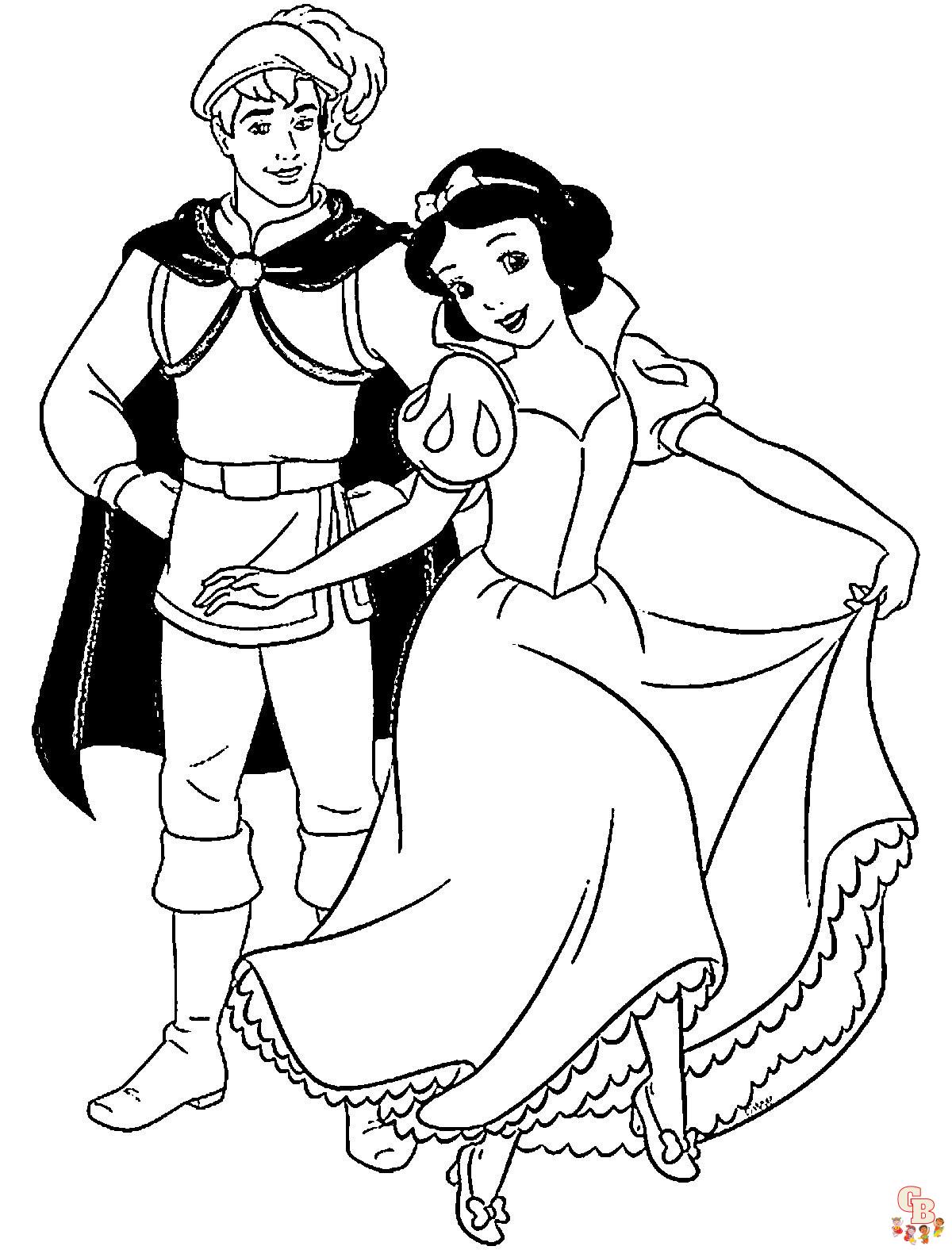 Dancing snow white coloring pages