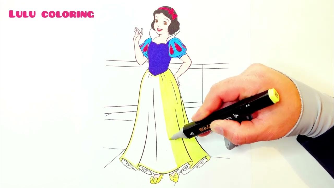 Princess snow white learn how to color page art craft