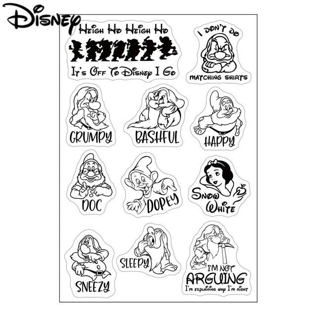 Snow white and the seven dwarfs clear stamps disney cartoon sentiments stamp diy scrapbooking embossing paper crafts seals