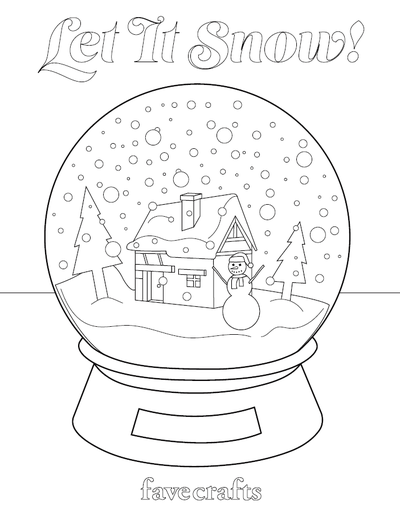 Let it snow snow globe coloring page