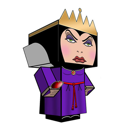 Evil queen from snow white paper toy free printable papercraft templates