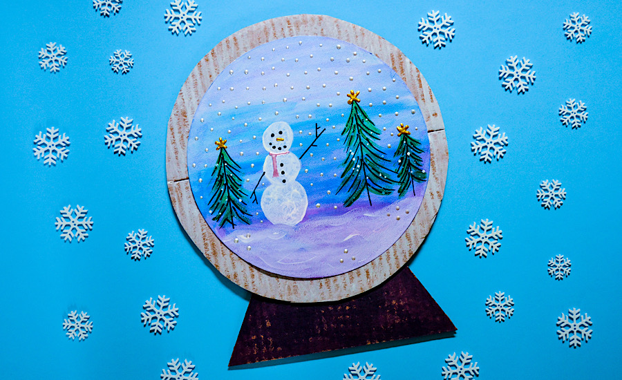 Paper snow globe craft easy and mess free