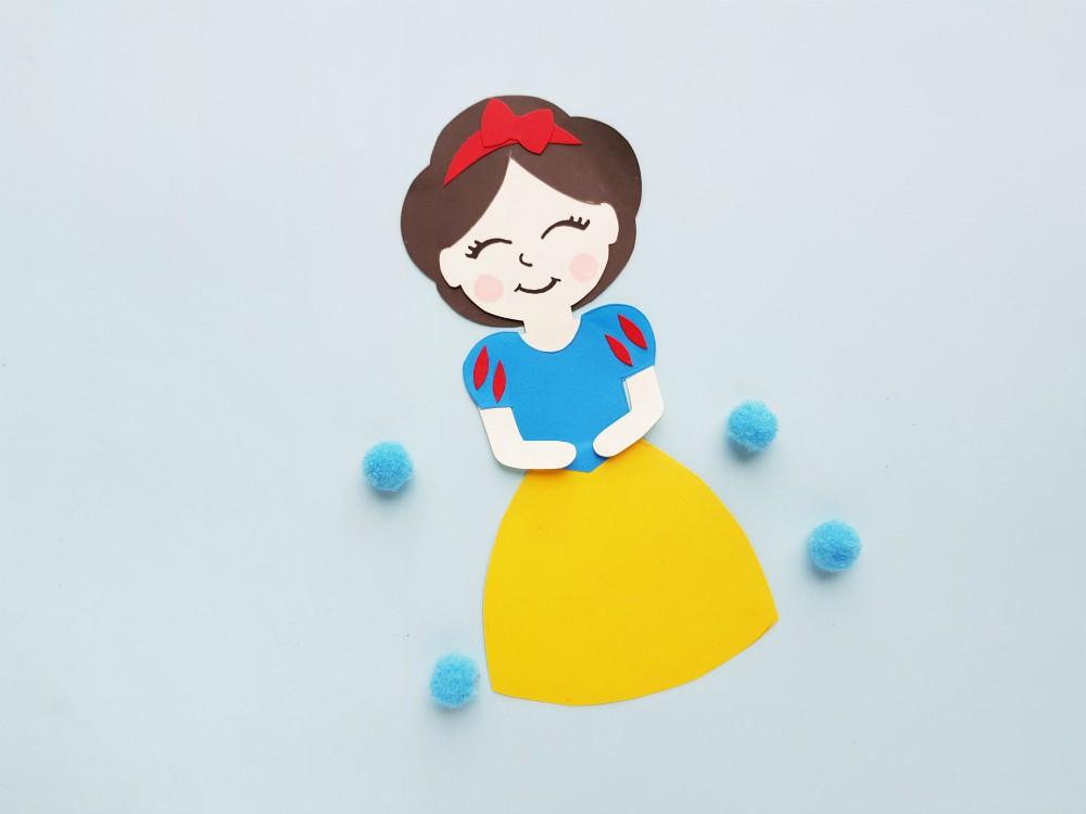 Princess snow white paper doll craft