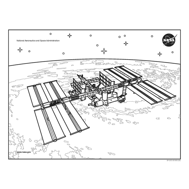 International space station coloring sheet