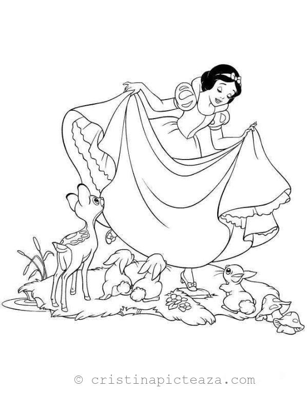 Snow white coloring pages for download