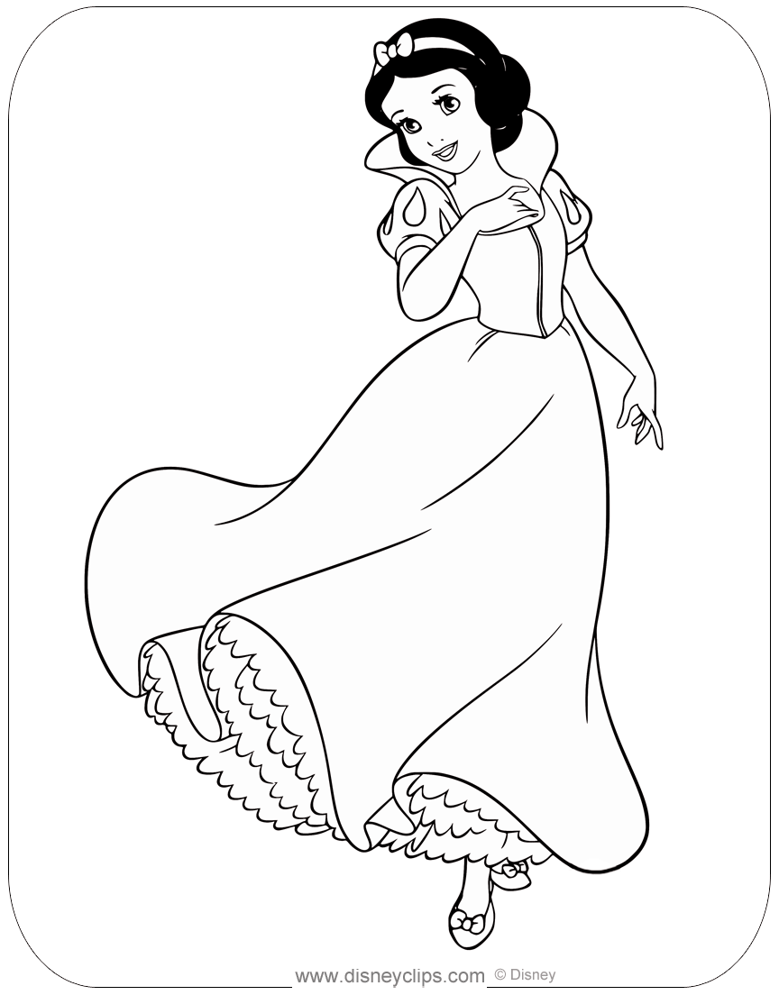 Snow white and the seven dwarfs coloring pages