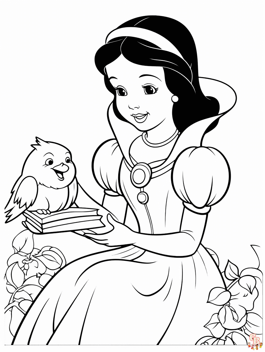 Enjoy free snow white coloring pages and printable sheets