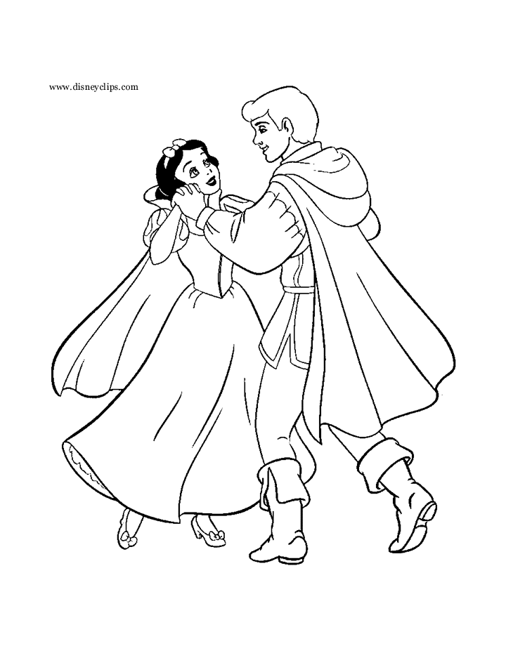 Snow white and the seven dwarfs coloring pages