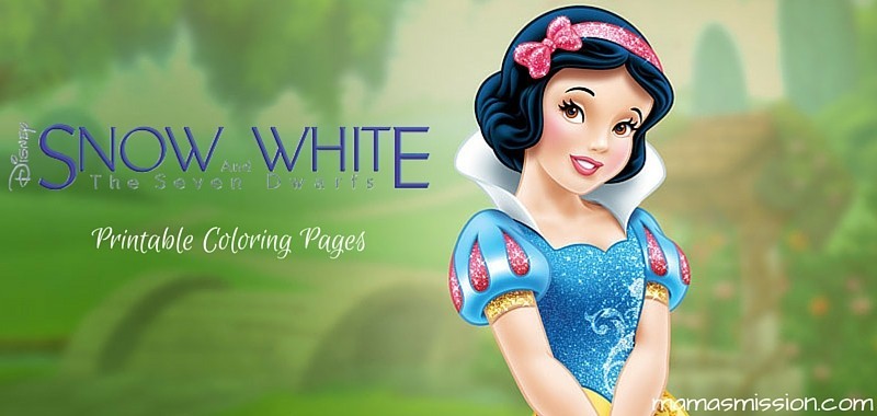 Snow white and the seven dwarfs printable coloring pages