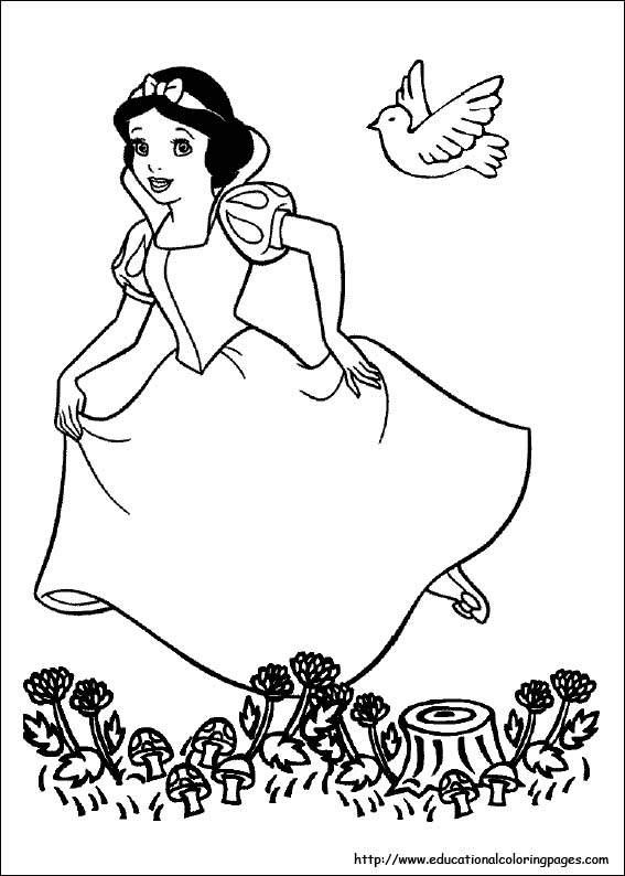 Snow white coloring pages free for kids