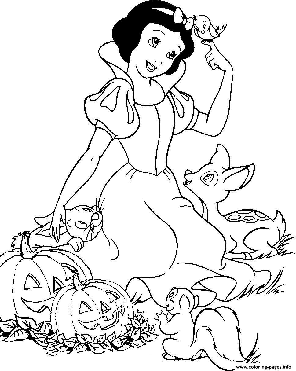 Snow white free printable halloween disney coloring page printable