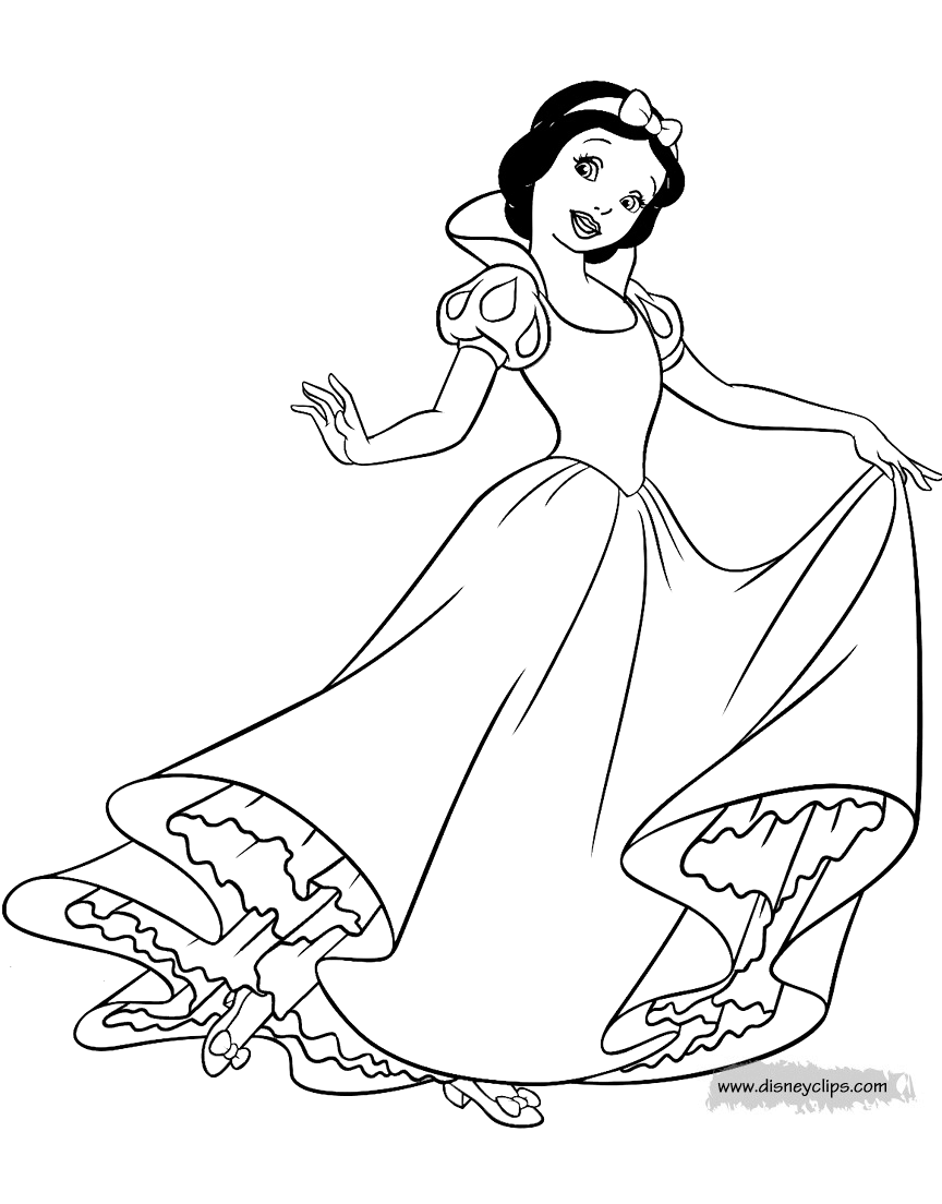 Snow white and the seven dwarfs coloring pages