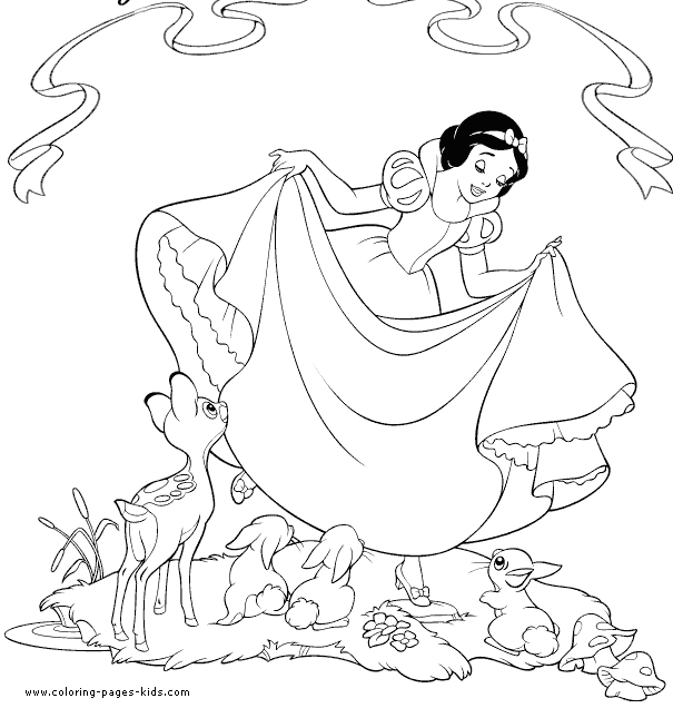 Snow white and the seven dwarfs coloring pages