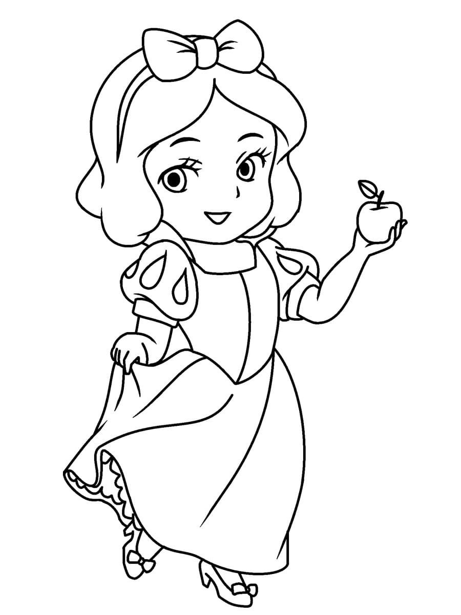 Little snow white coloring page