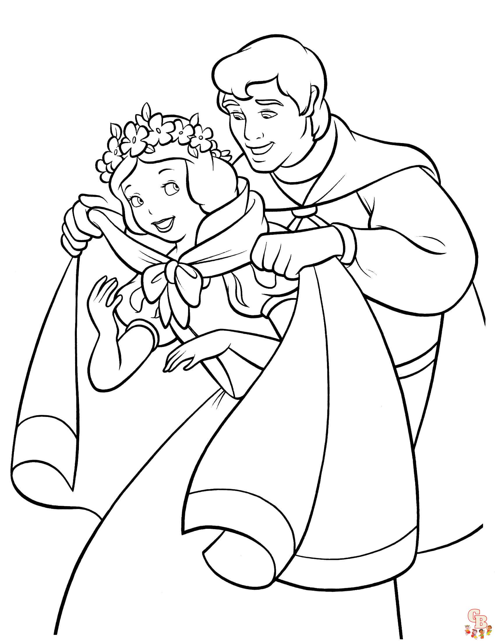 Dancing snow white coloring pages