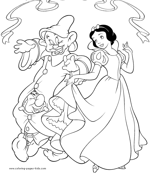 Snow white and the seven dwarfs coloring pages