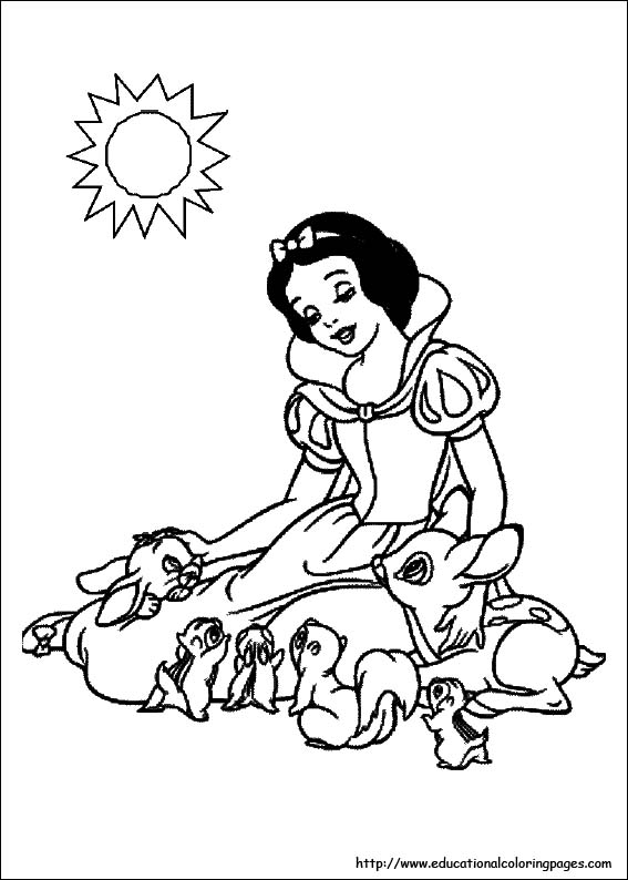 Snow white coloring pages free for kids