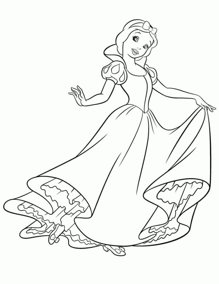 Gorgeous snow white coloring page