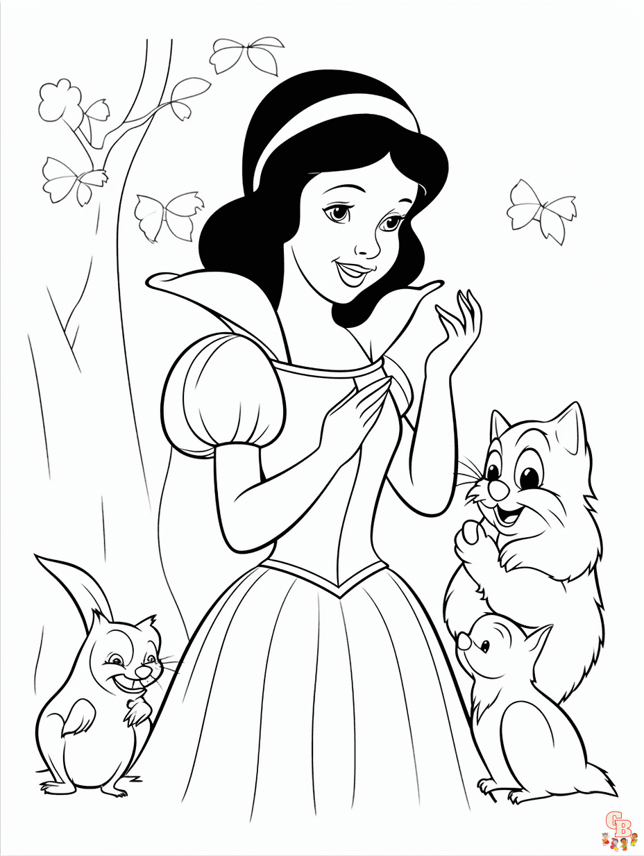 Enjoy free snow white coloring pages and printable sheets