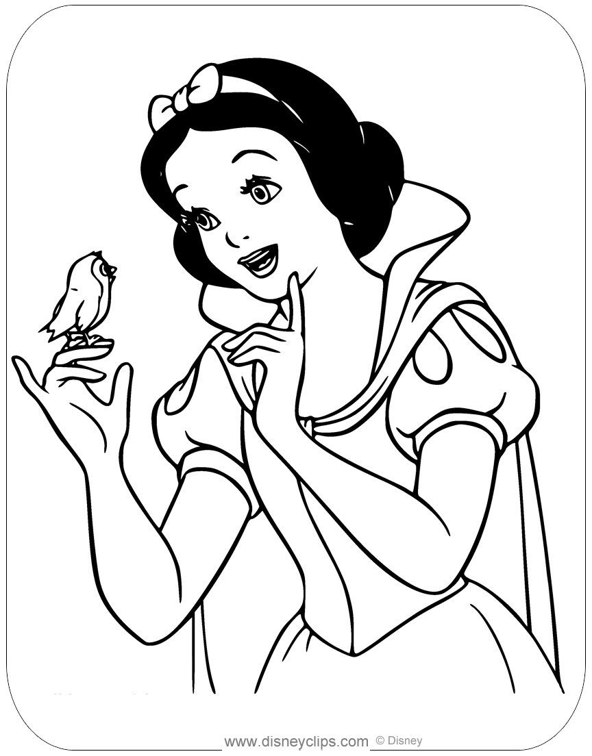 Snow white and the seven dwarfs coloring pages