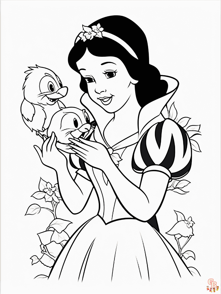 Enjoy free snow white coloring pages and printable sheets