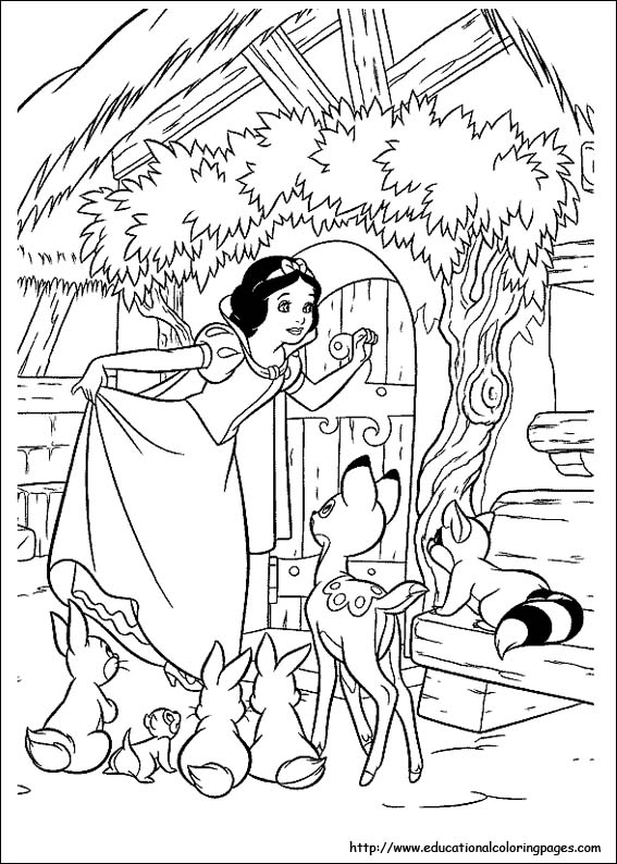 Snow white coloring pages free for kids