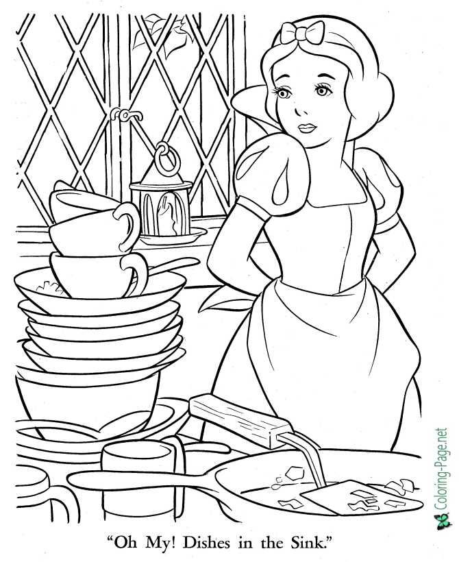 Snow white coloring sheet