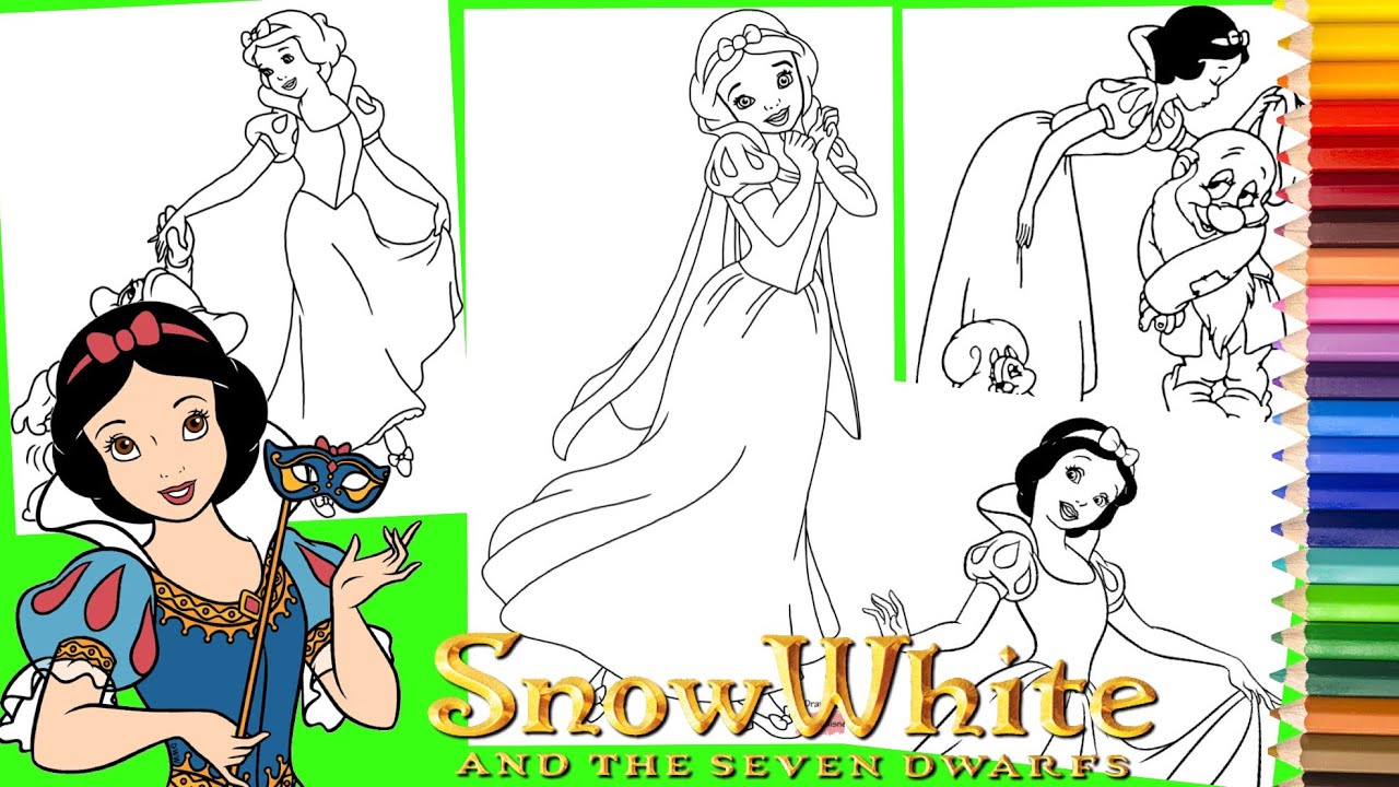 Coloring disney princess snow white dwarfs