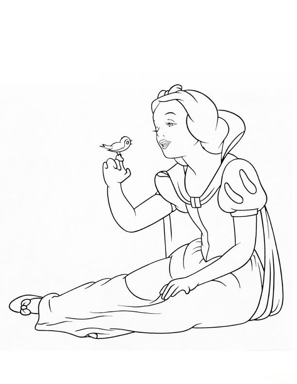 Kids under snow white and the seven dwarfs coloring pages part