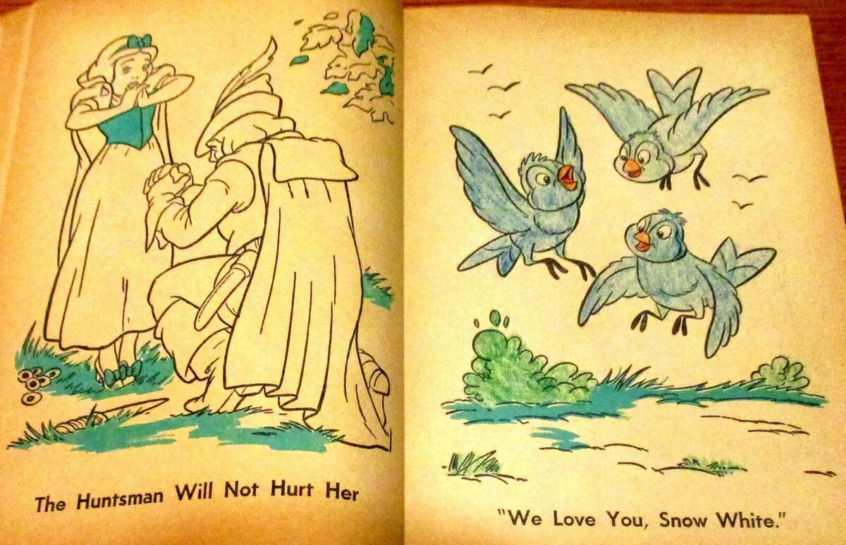 Walt disneys snow white and the seven dwarfs coloring book pages