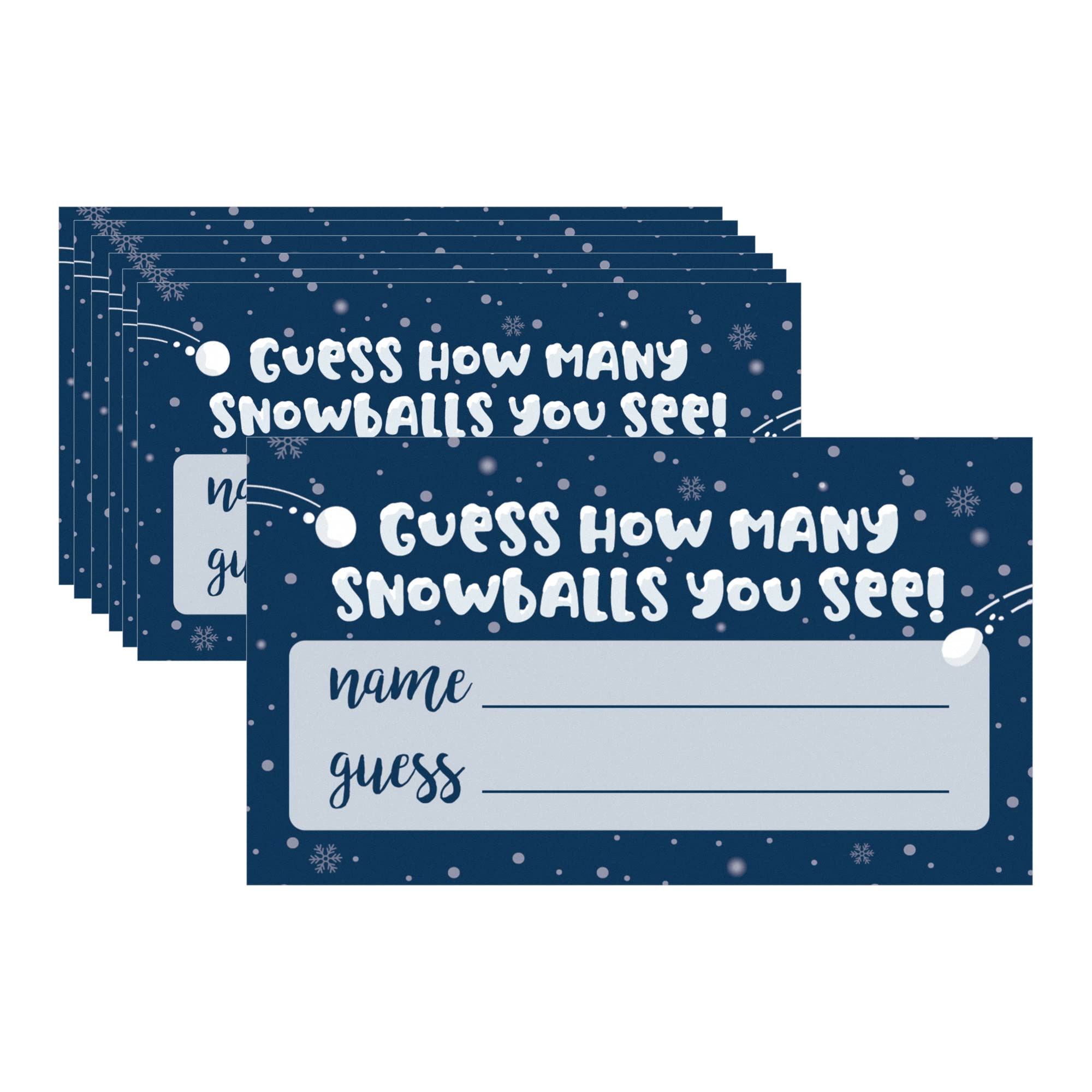 Distinctivs winter holiday party games â how many snowballs do you see guessing game â extra guessing cards