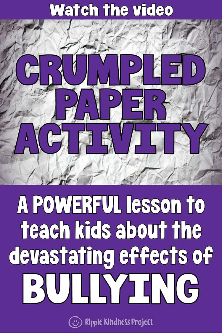 Kids love the crumpled paper or wrinkled heart activity to stop bullying