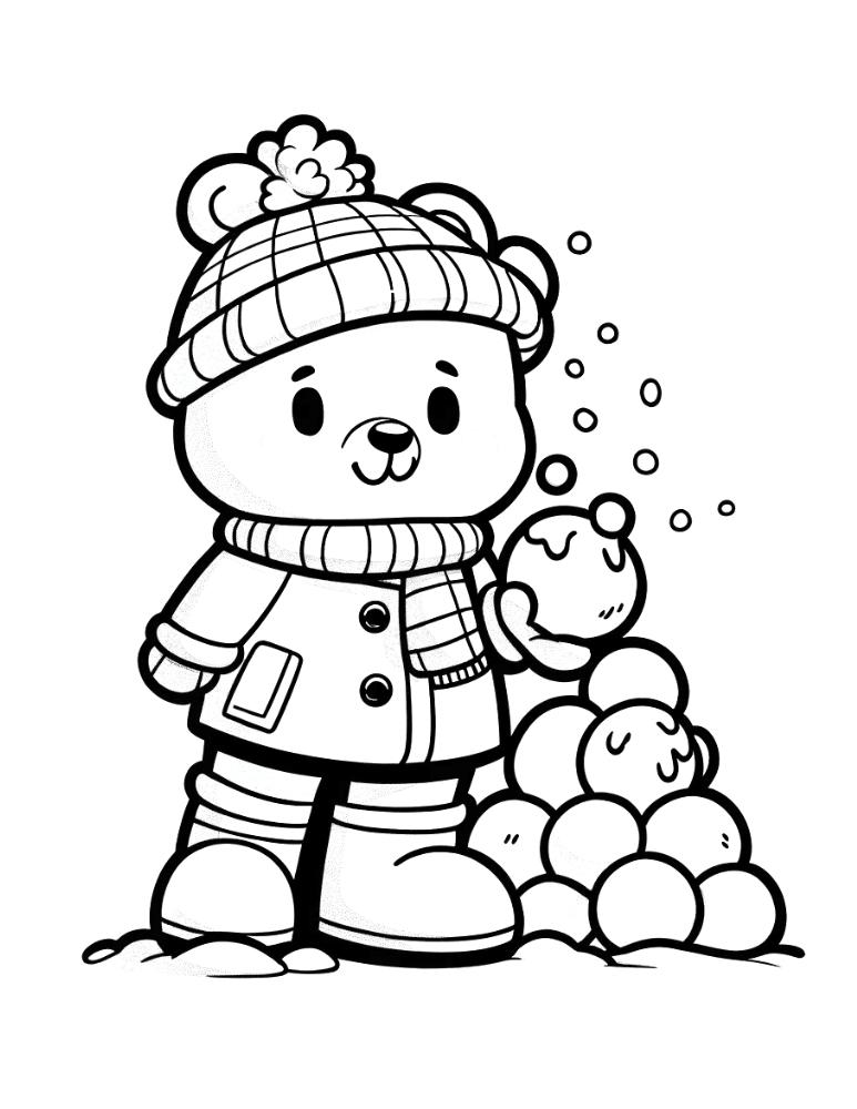 Free winter coloring pages for kids