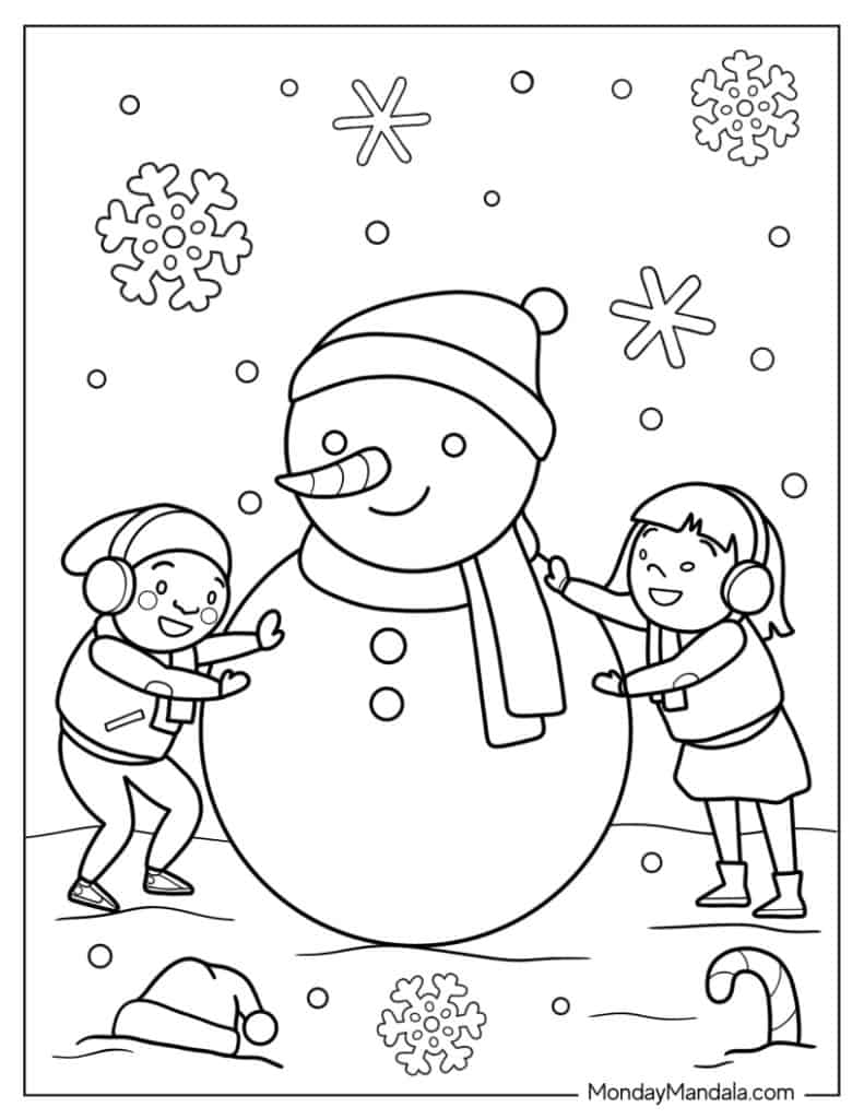 Winter coloring pages free pdf printables