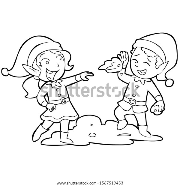 Black white hand drawn illustration two stock illustration