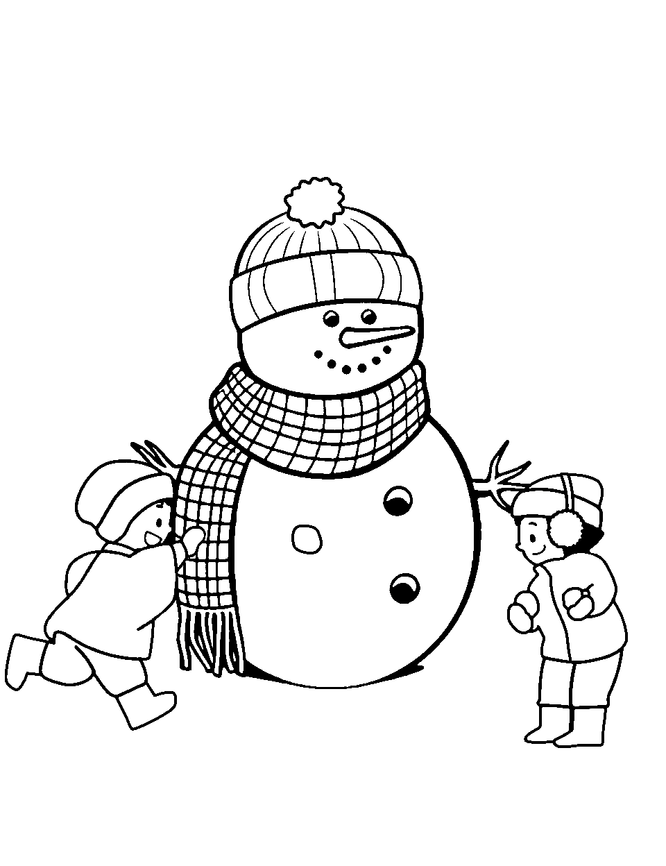 Snowman coloring pages free printable sheets