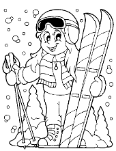 A snowball fight coloring sheet to print