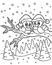 A snowball fight coloring sheet to print