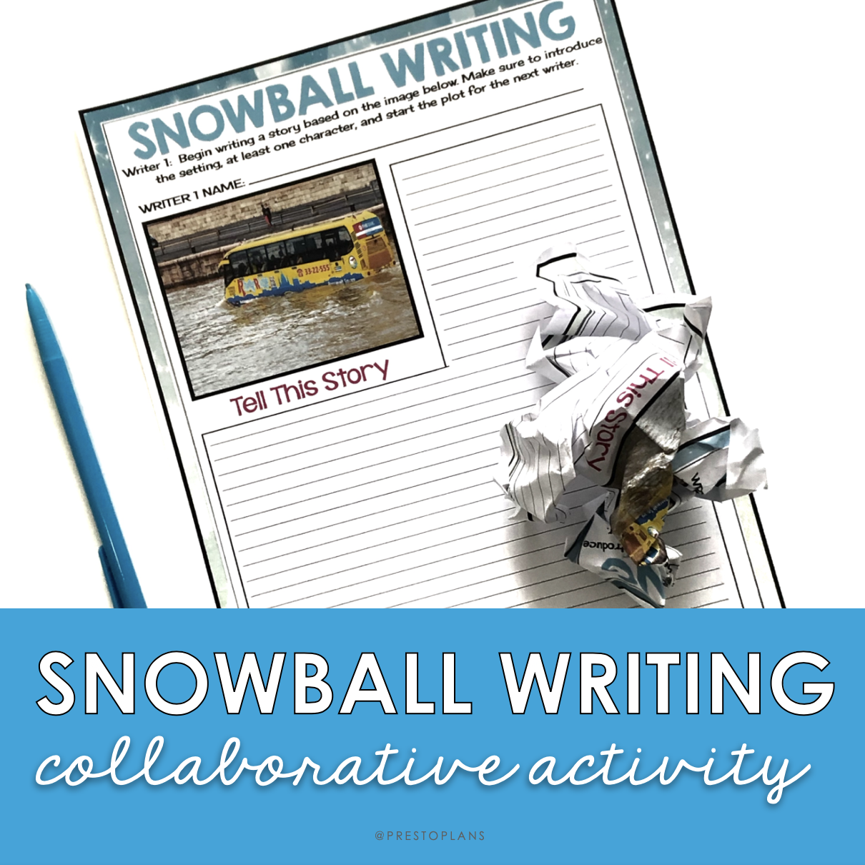 Snowball writing collaborative writing activity